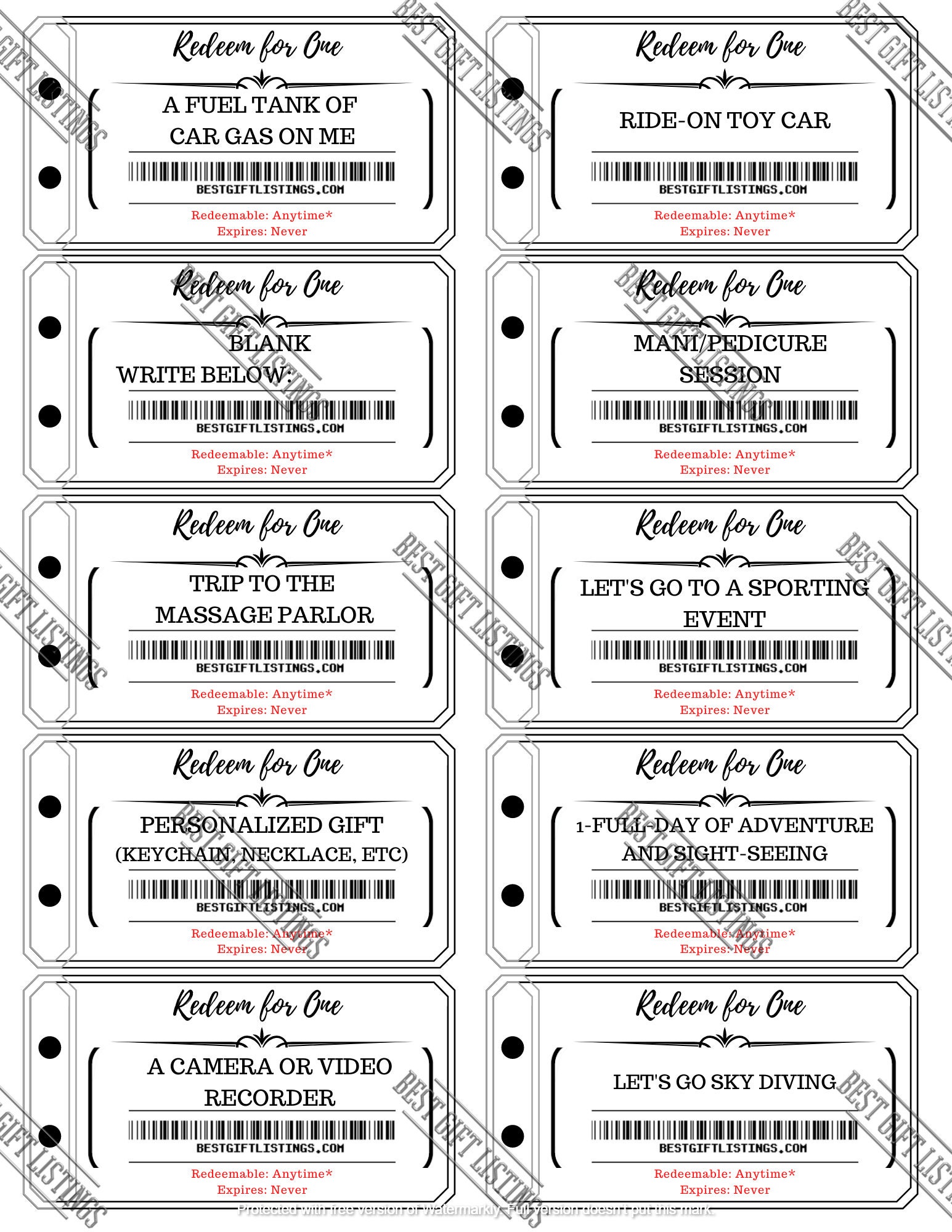 Printable Coupon Book for Kids, Instant Download Printable PDF With ...