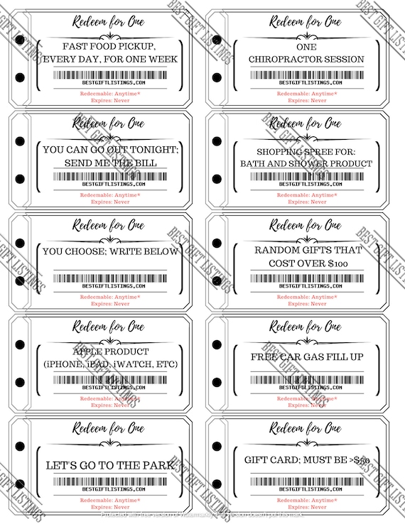 Printable Coupon Book for Sister Instant Download Printable ...