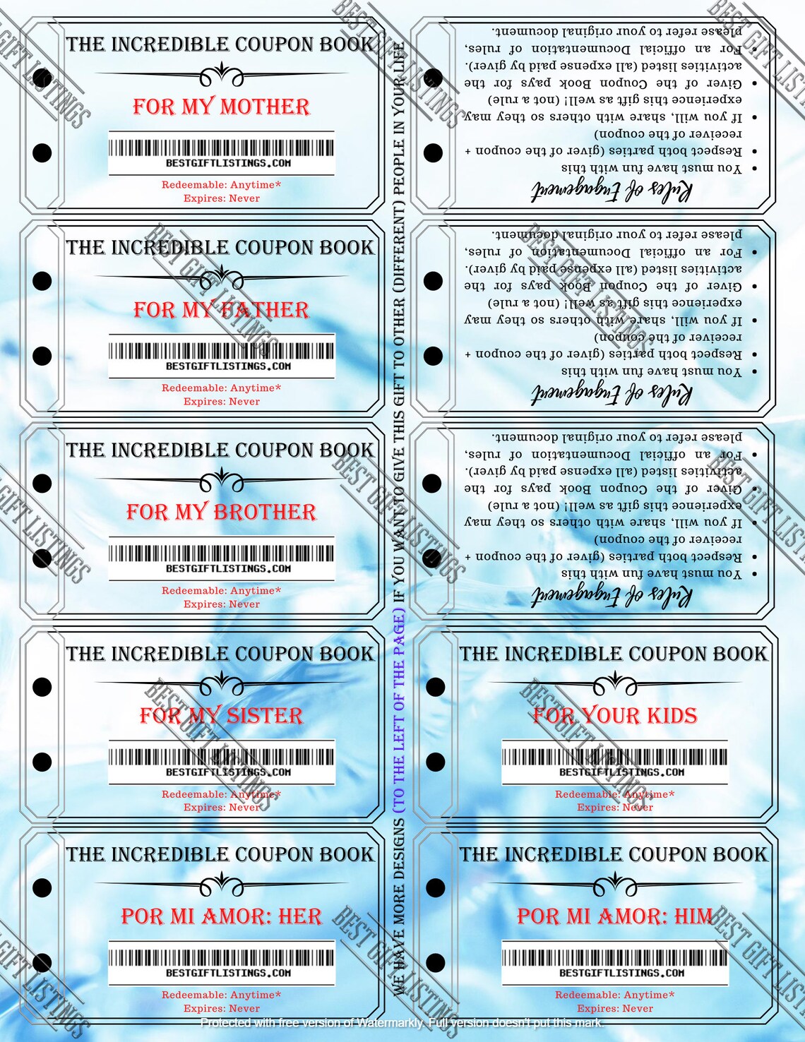 Printable Coupon Book for Sister, Instant Download Printable PDF With ...
