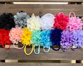 Baby/Kids Flower Headbands Set  | one size fits all | variety of colors | photo shoot prop