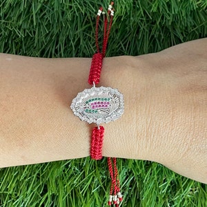 La Virgen de Guadalupe (Virgin Mary) Charm Adjustable Red Bracelet