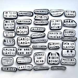 Text brooch by IIDZIIBA Collection 5