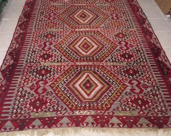 1899 100% Handwoven Wool Turkish Carpet/ Rug/ Collectors Item/ Ethnic Rug/ Traditional Anatolia Kilim