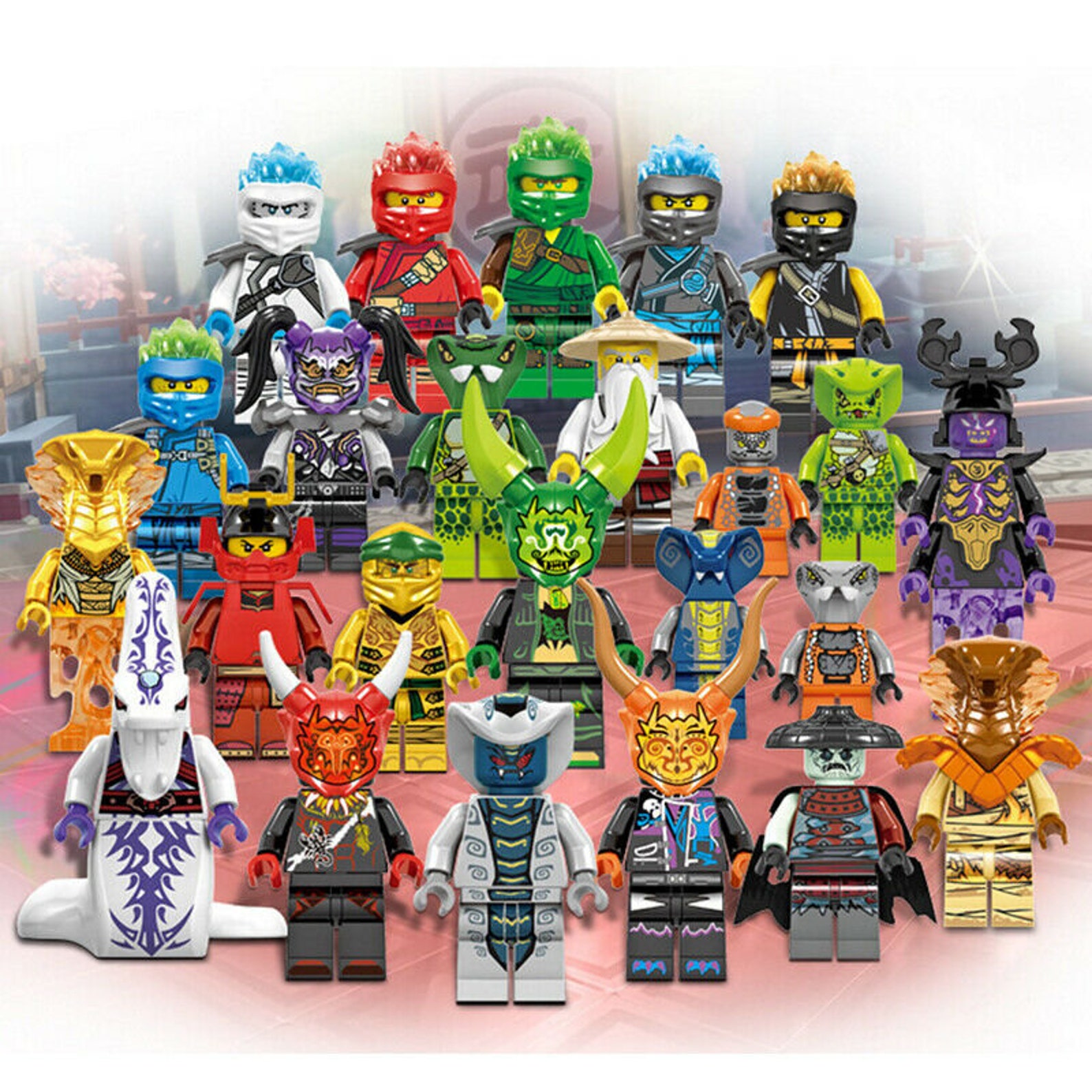 24 Minifiguren Ninjago Oni Masks Snakes Mr EOverlordNEW Etsy