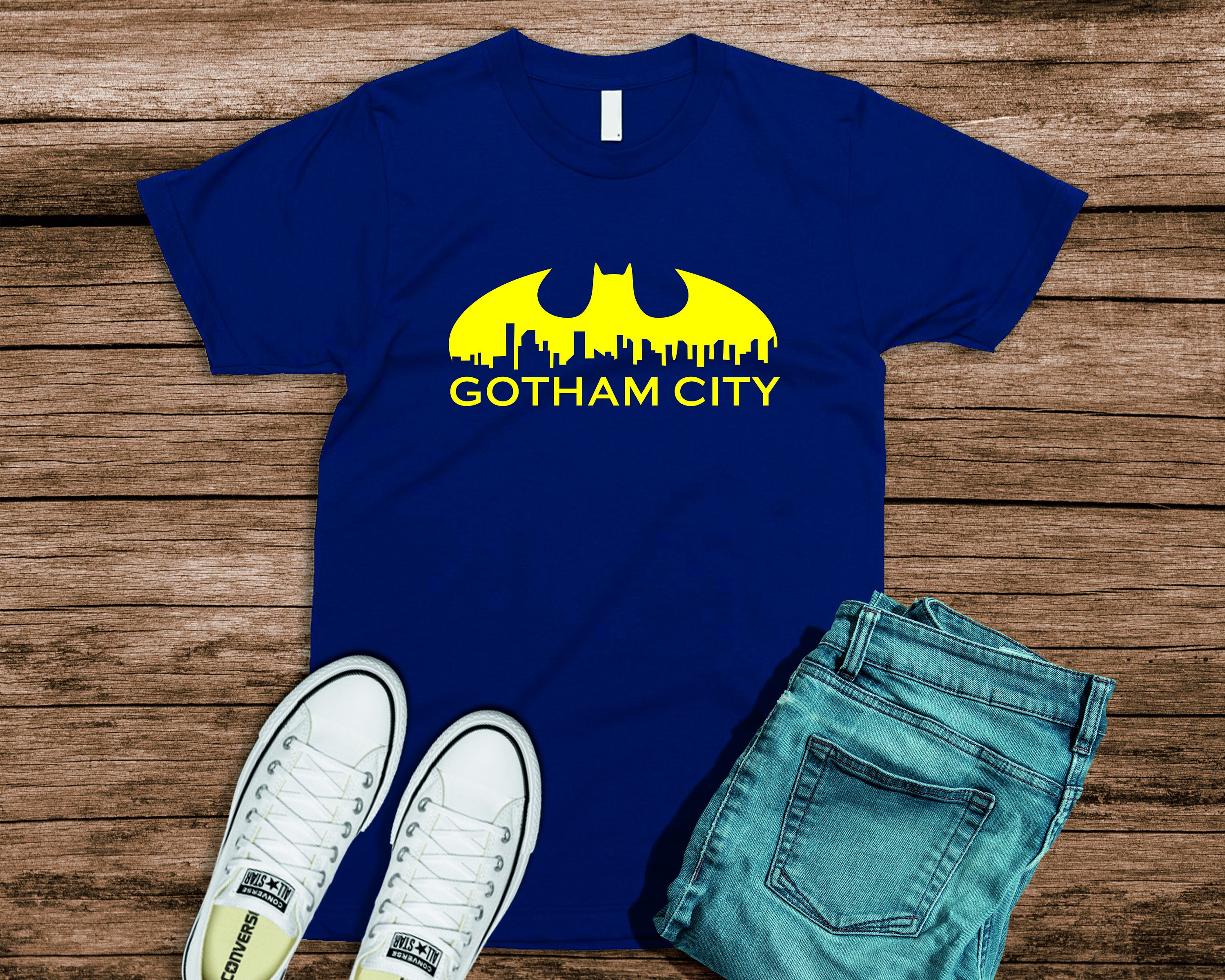 GOTHAM CITY Men's Tshirts Tshirt With Vinyl Etsy UK
