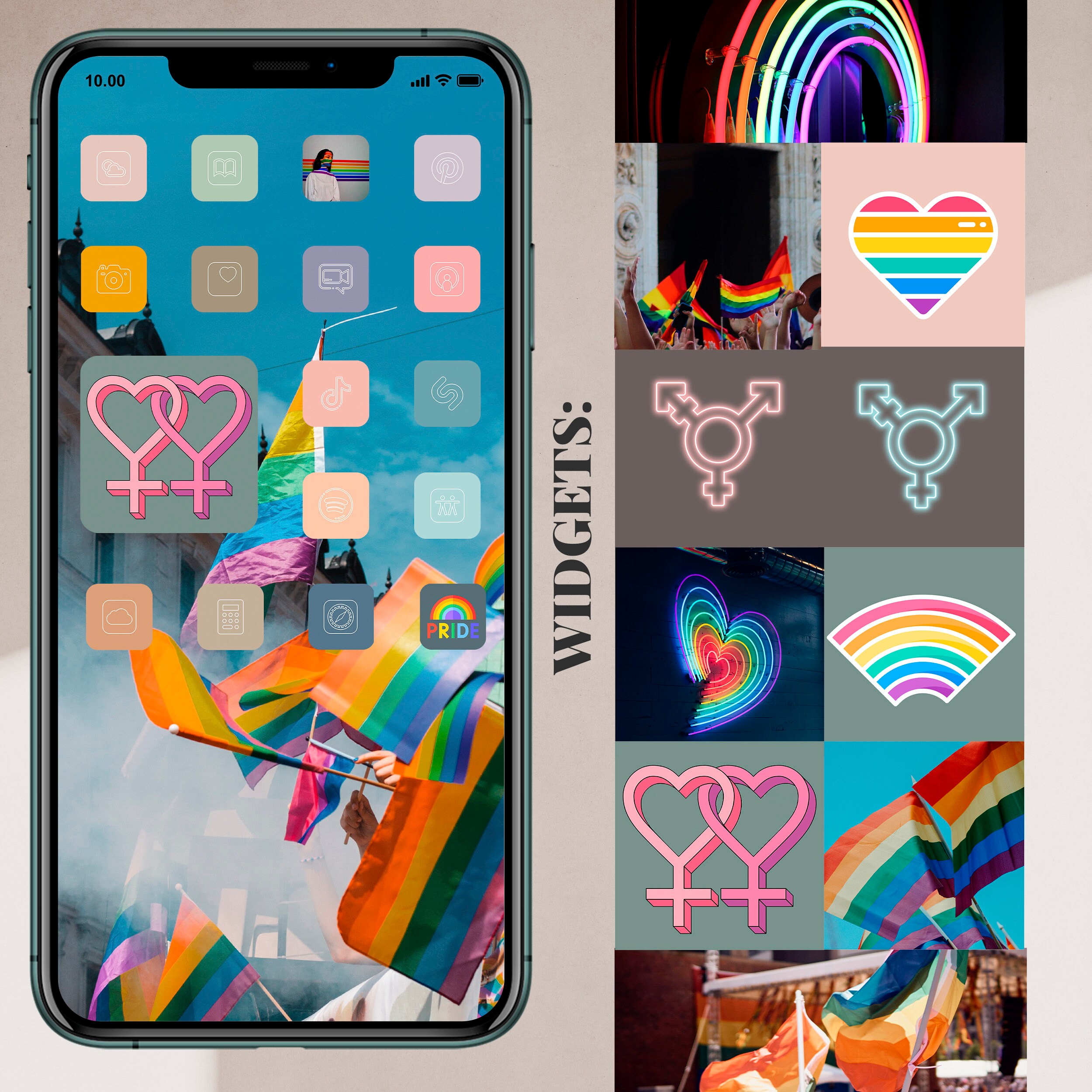 LGBT Pride Iphone IOS 14 App Icons Rainbow iPhone ios 14 App | Etsy