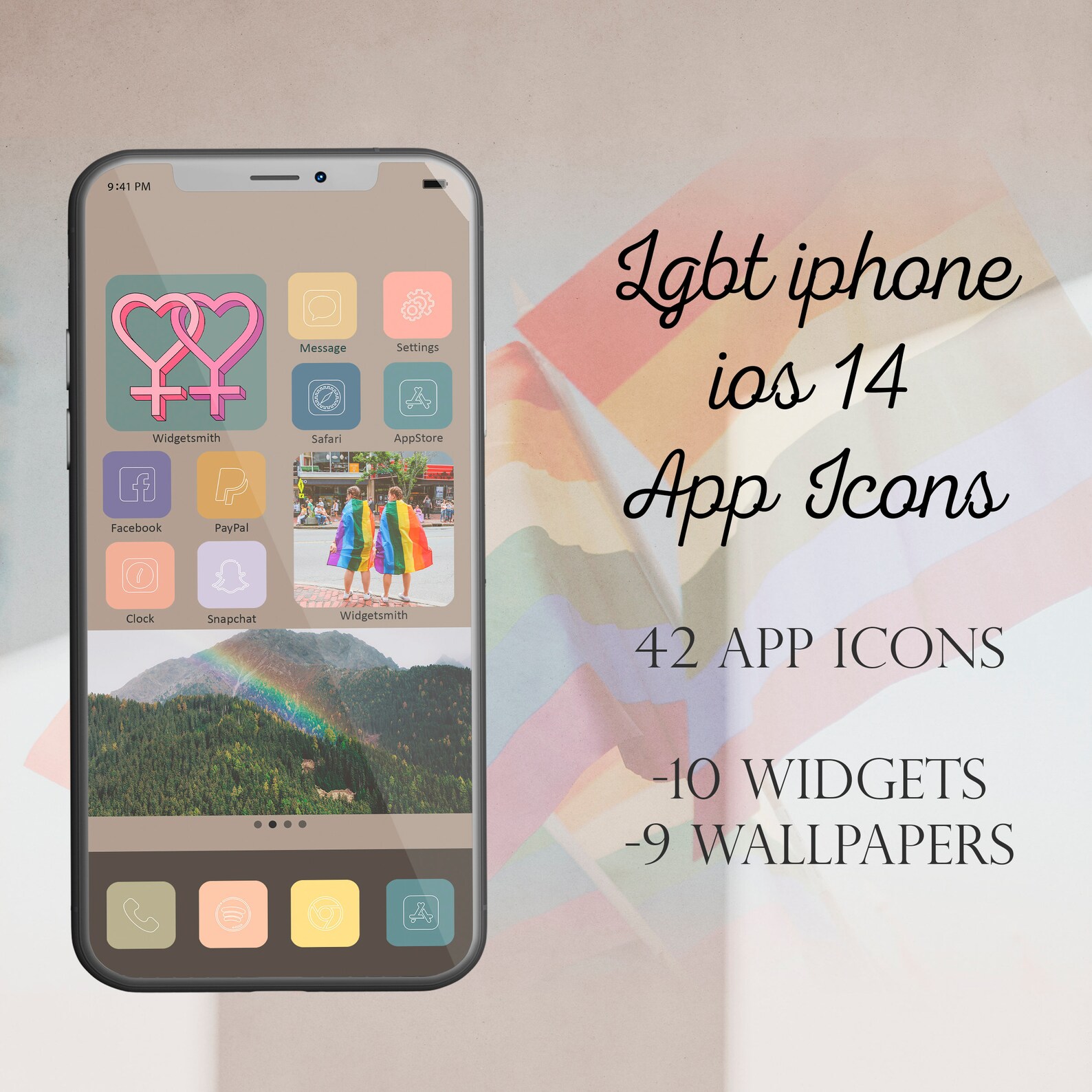 LGBT Pride Iphone IOS 14 App Icons Rainbow iPhone ios 14 App | Etsy