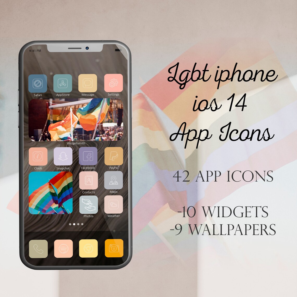 LGBT Pride Iphone IOS 14 App Icons Rainbow iPhone ios 14 App | Etsy