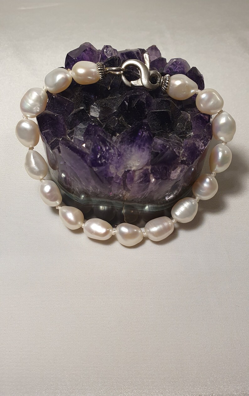 BR 8 PEARL 925/% silver bracelet with baroque freshwater pearl,nickel free