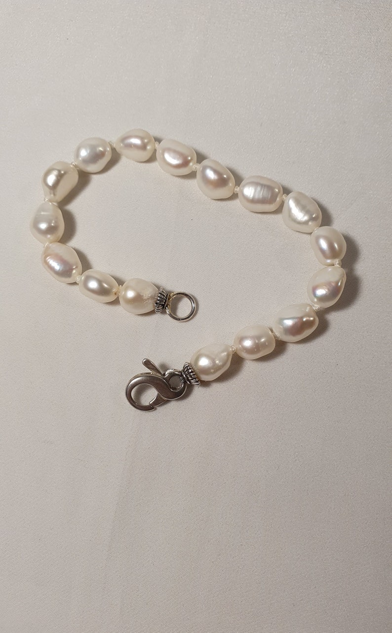 BR 8 PEARL 925/% silver bracelet with baroque freshwater pearl,nickel free