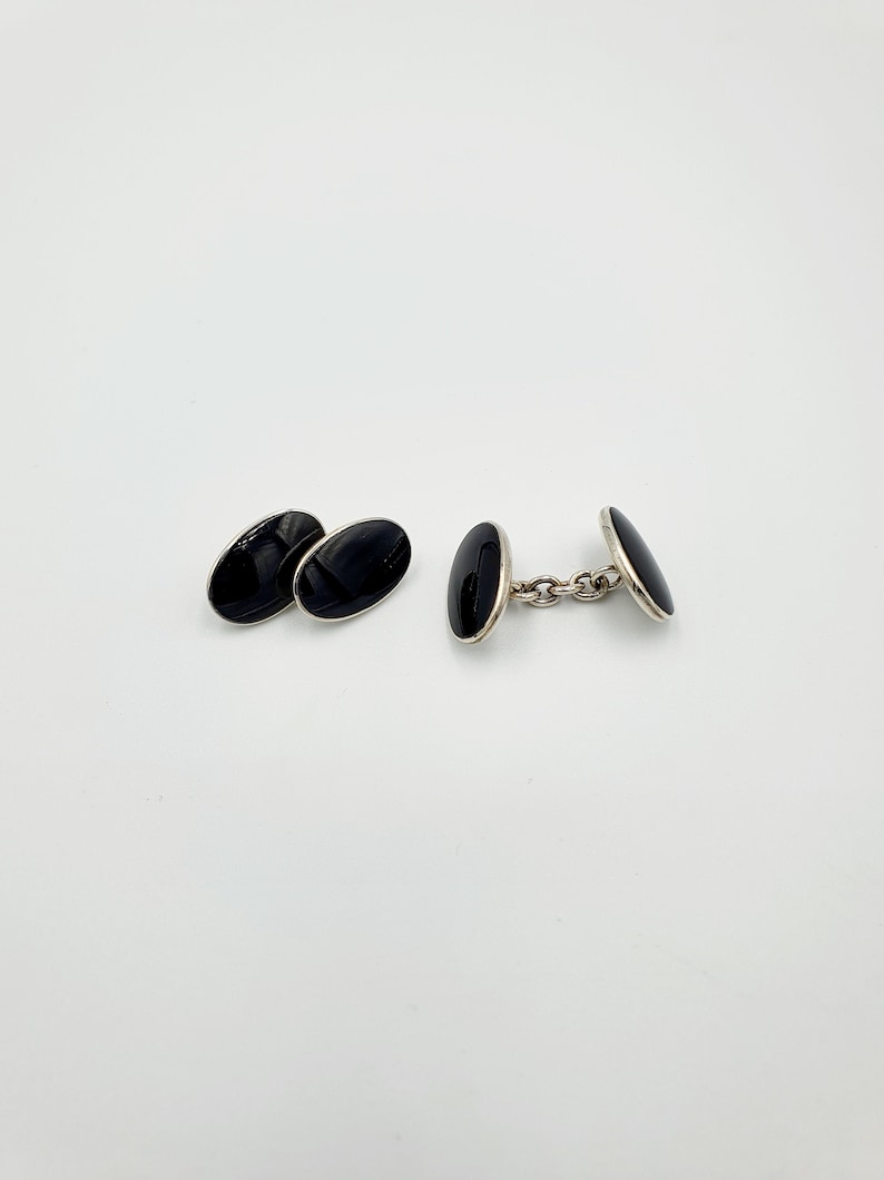 Original and elegant cufflinks for shirt in silver 925% buy nickel free and black onyx ( CUFF 4)