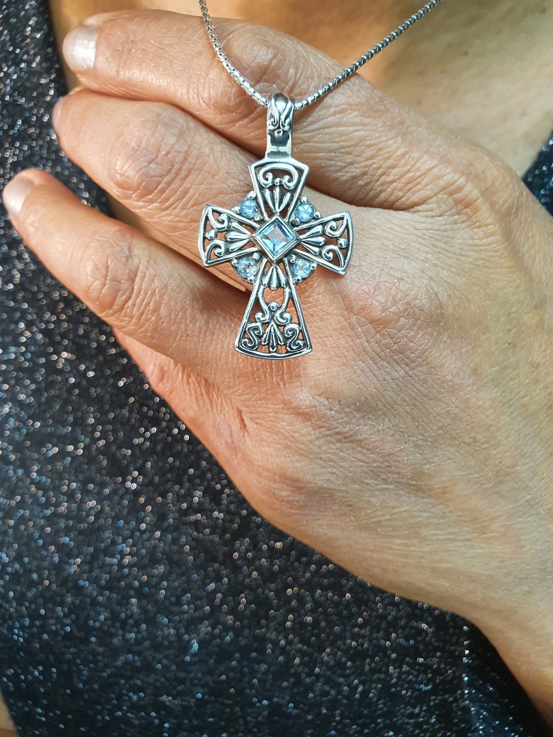 Pendentif pendentif en forme de croix celtique finement Etsy