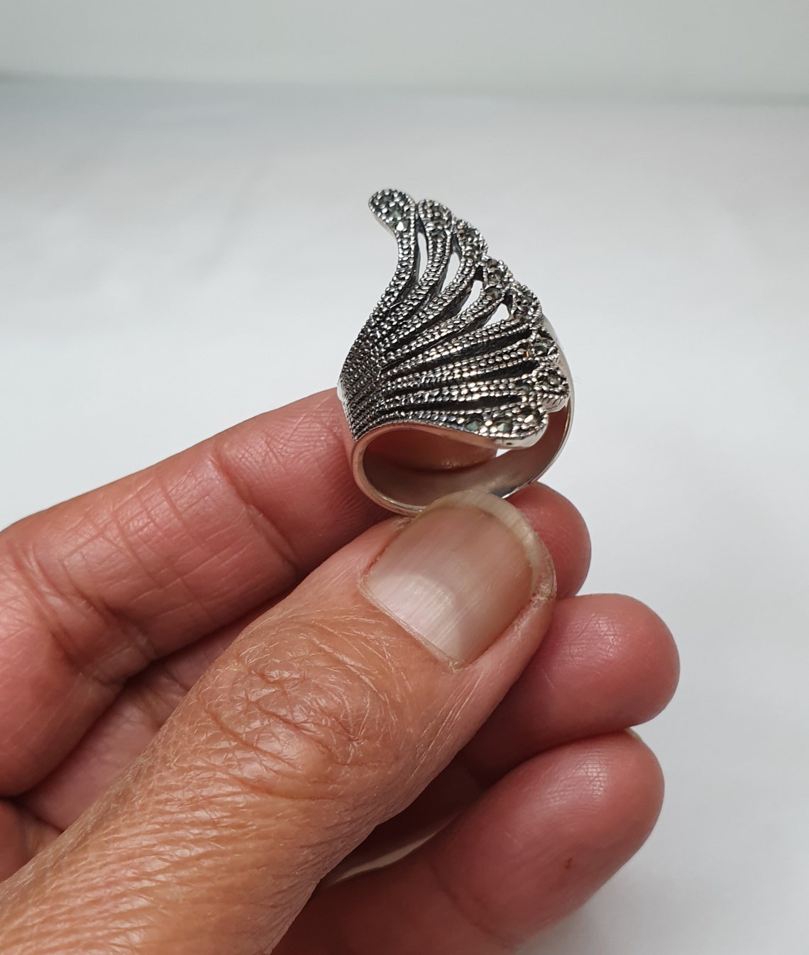 Fanshaped Ring in Silver 925 Nickel Free and Marked Etsy