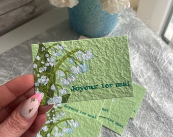 10 petites cartes pour le 1er mai à planter, cadeau d'invités, carte porte bonheur