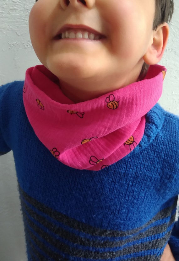 Braga de cuello infantil 2-7 años, doble gasa de algodón, color a elegir  para niña o niño -  España