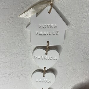 Décoration de mur notre famille avec prénoms, décoration en argile, portrait de famille, cadeau personnalisé image 8