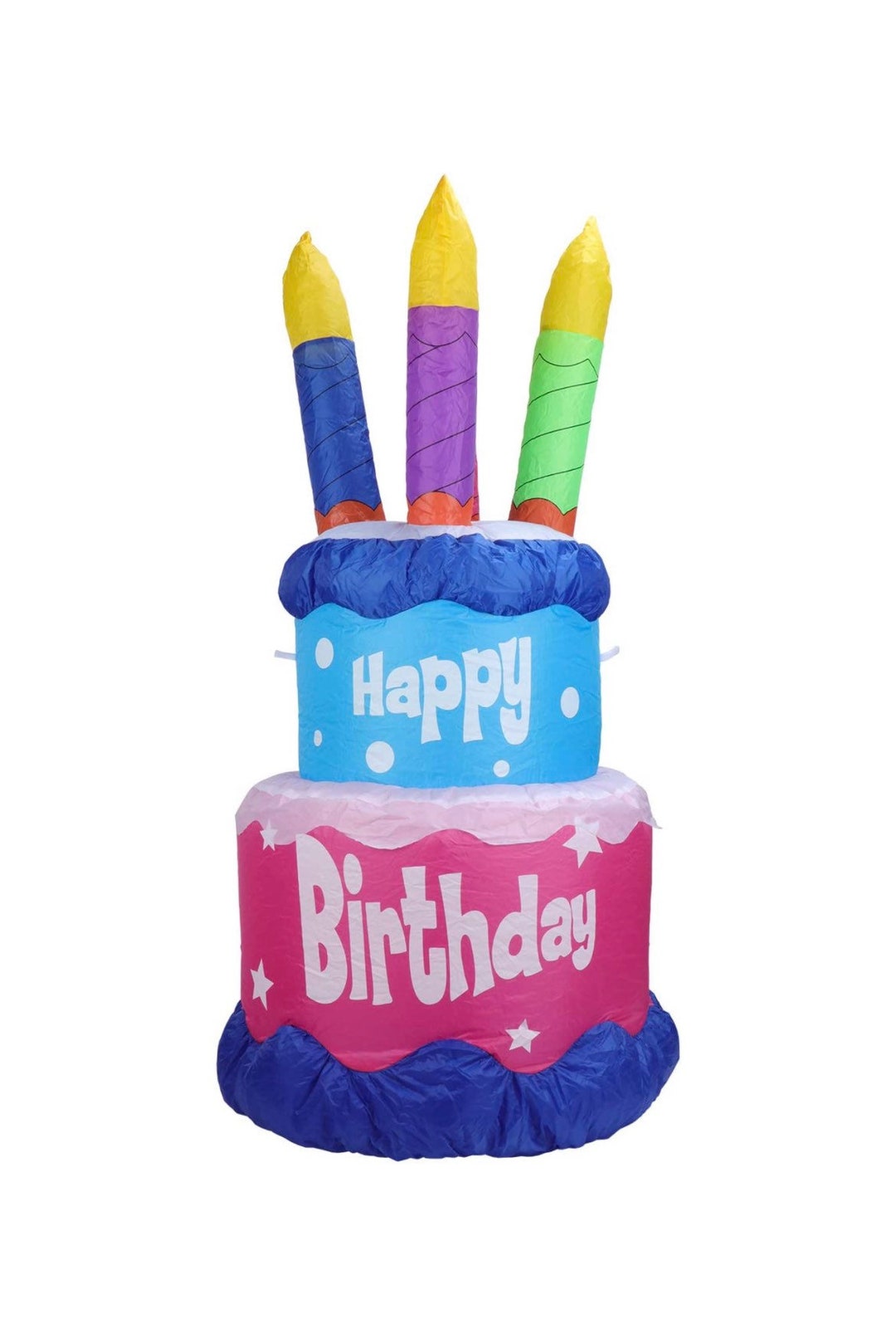 4ft Happy Birthday Inflatable Cake With Candles Etsy