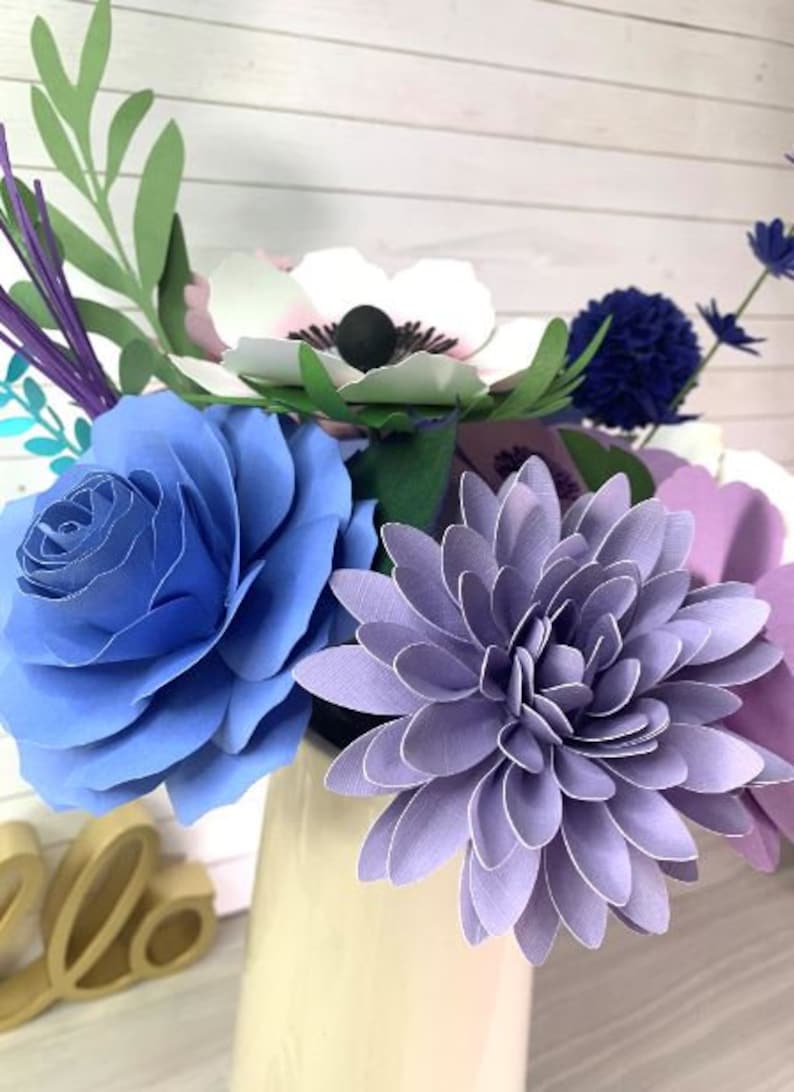Paper Flower Bouquet Paper Flower Arrangement Handmade Paper Flower Mom