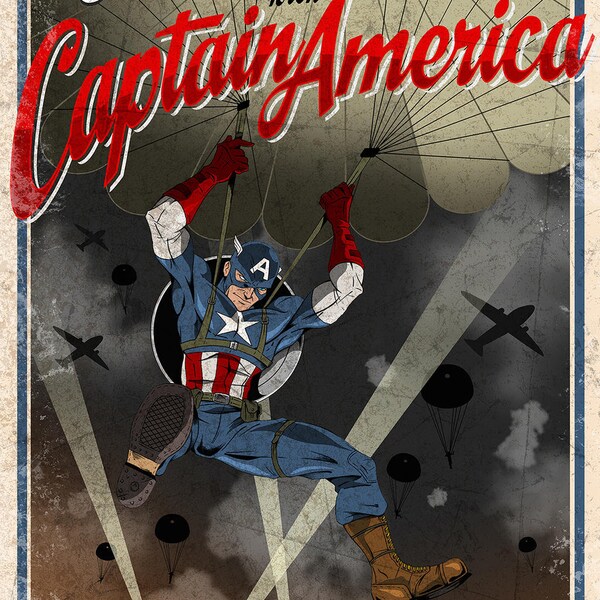 Captain America airborne recruitment poster