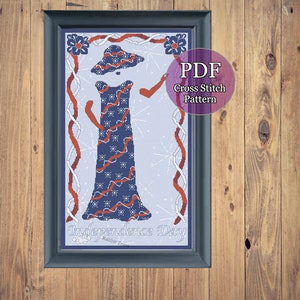 Independence Day (Big) Holiday Woman Devotional Cross Stitch Pattern Big PDF download
