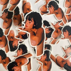 Smokey Glamour - Hand-Drawn Modern Realism Vinyl Sticker
