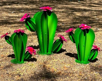 Cactus rond en métal (myrte) fait main - Art du jardin