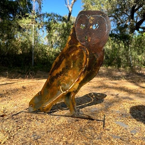 Handmade Rusty Metal Owl - Metal Yard Art