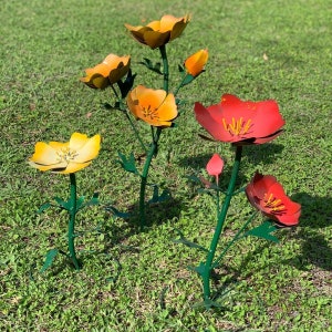 California Poppy/Golden Poppy/California Sunlight - Metal Yard Art