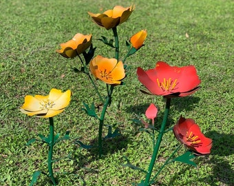 California Poppy/Golden Poppy/California Sunlight - Metal Yard Art