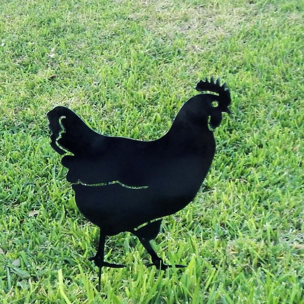Chicken Metal Yard Art Etsy