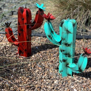 Mini Metal Saguaro Cactus - Garden Art