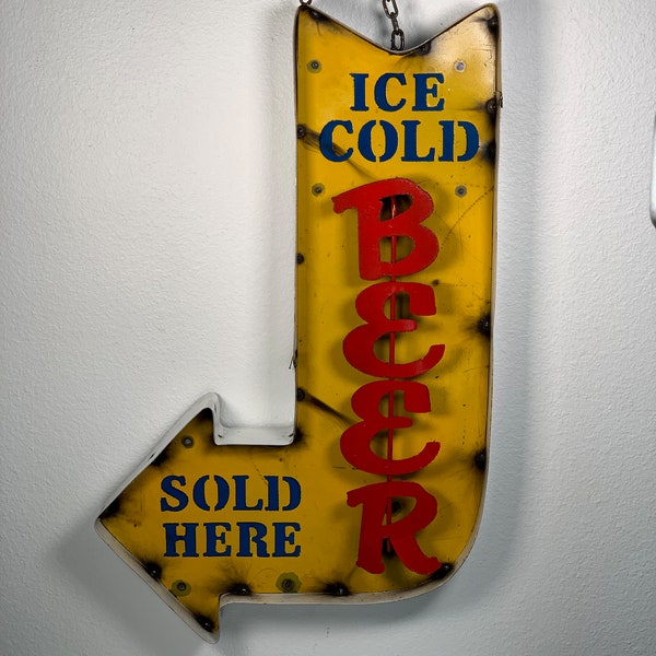 Ice Cold Beer Sold Here Bar Decor Sign