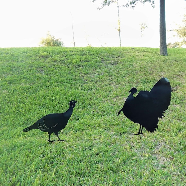 Turkey Pair Tom and Bertha - Metal Yard Art