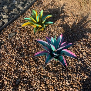 Decorative Rustic 13" Rainbow Metal Agave - Garden Art