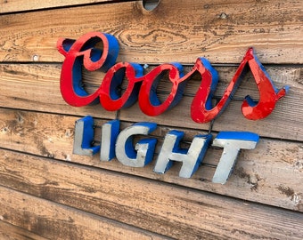 Handmade Coors Light Decorative Bar Sign - Metal Decor