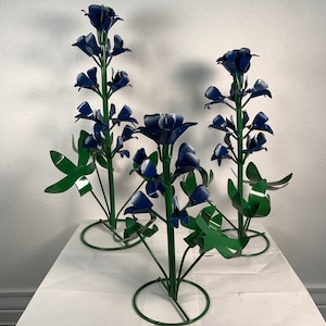 Handmade Metal Bluebonnets 15 Inches