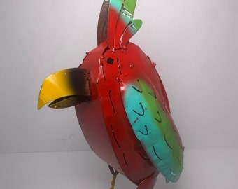 Decorative Handmade Metal Parrot - Metal Yard Art