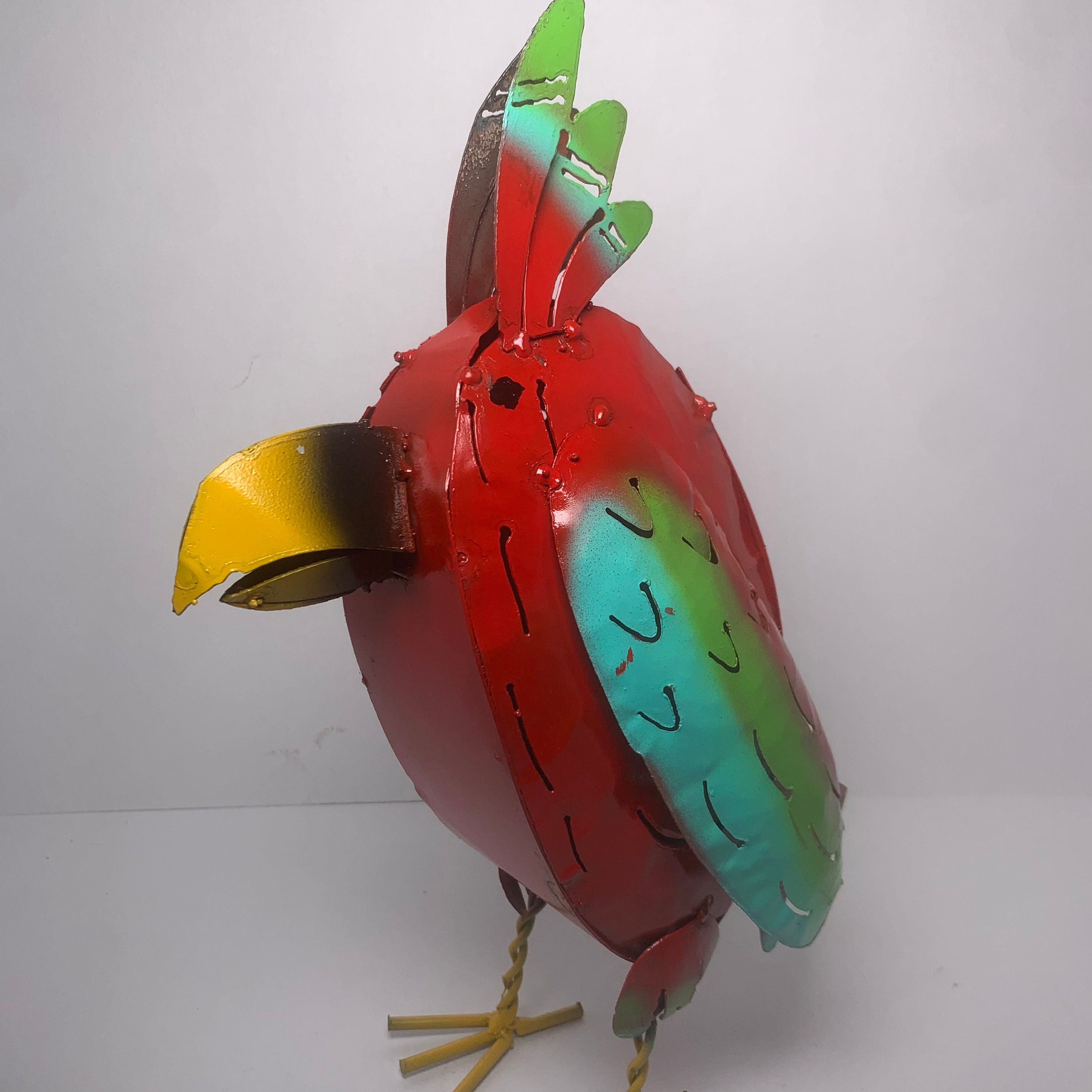 Decorative Handmade Metal Parrot Metal Yard Art Etsy
