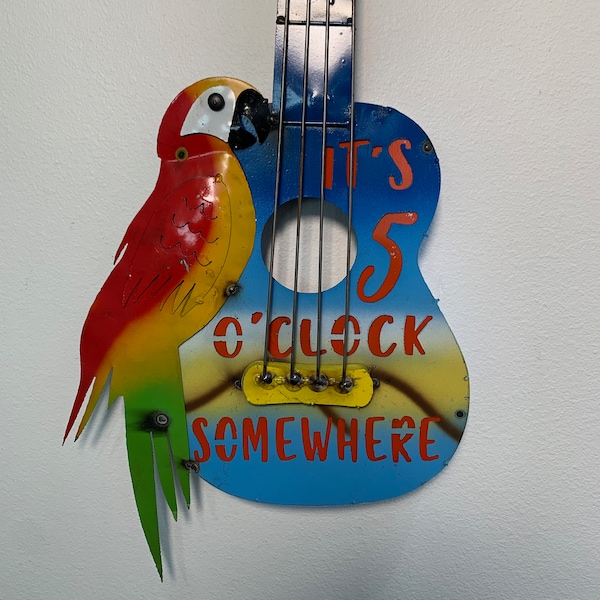 It's 5 O'Clock Somewhere Decorative Guitar Sign