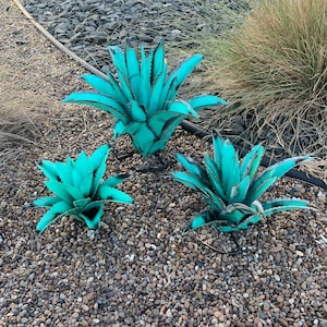 Set of 3 Metal Agaves - Garden Art