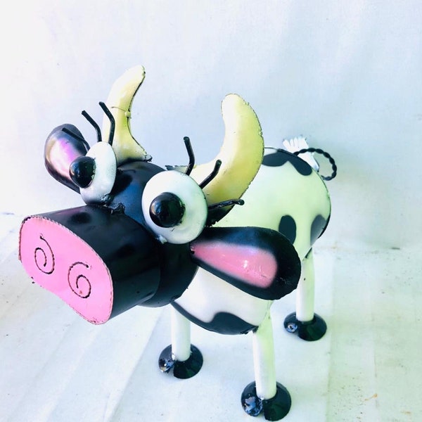 Adorable Metal Cow - Indoor and Outdoor