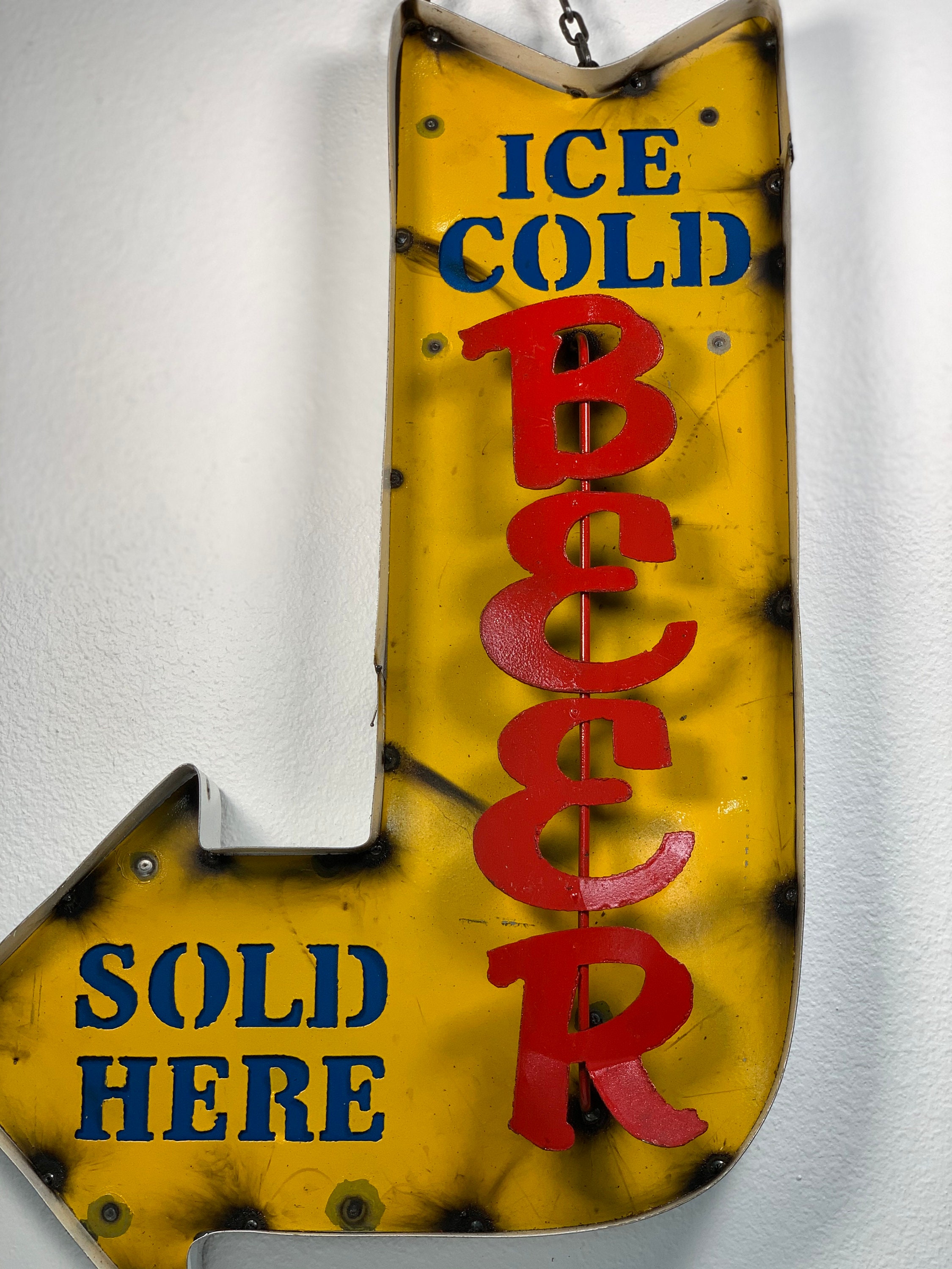 Ice Cold Beer Sold Here Bar Decor Sign Etsy
