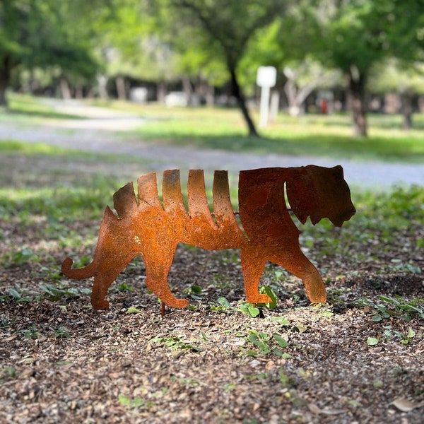 Handmade Metal Rusted Tiger- Garden Decor