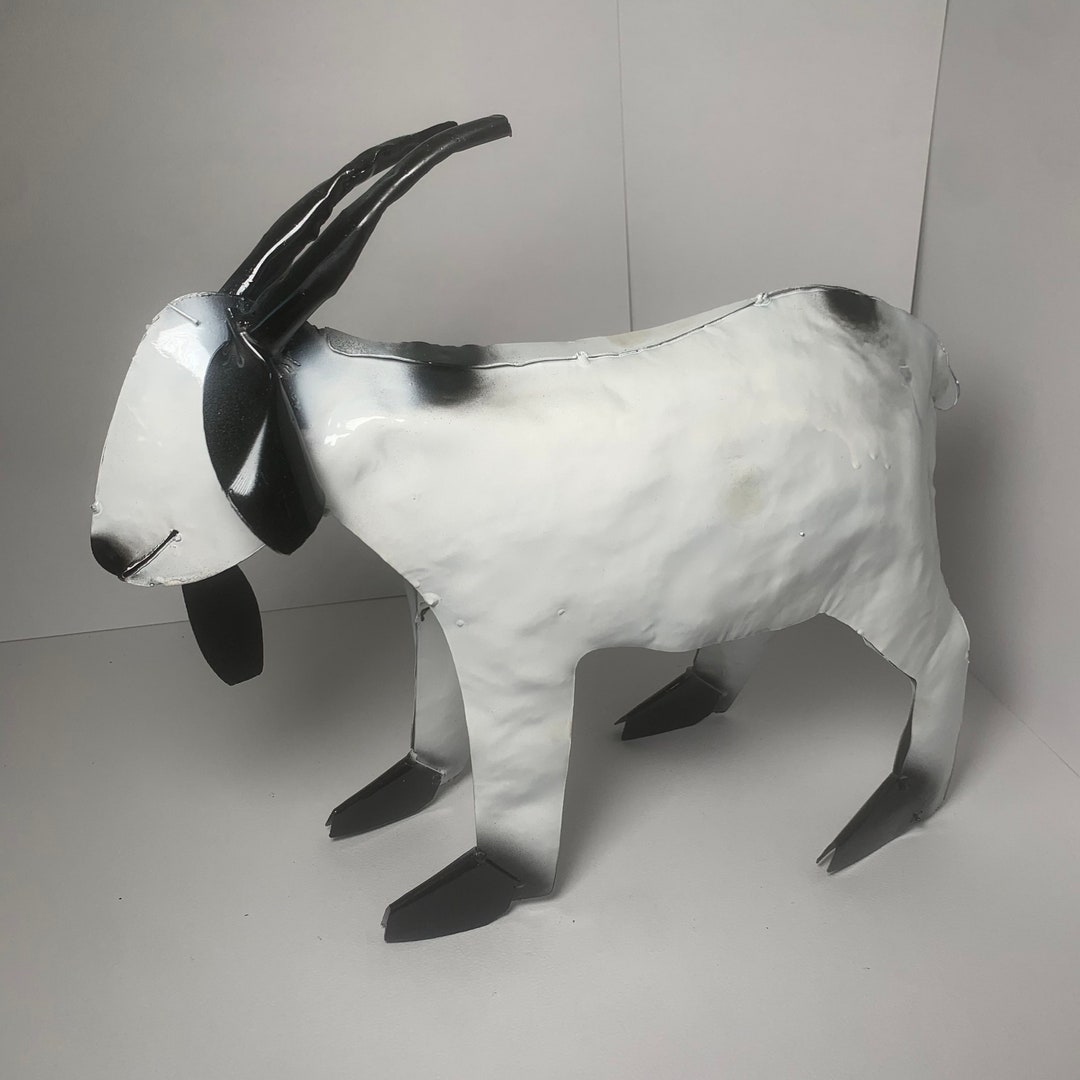 Decorative Rustic Metal Goat Metal Art Etsy