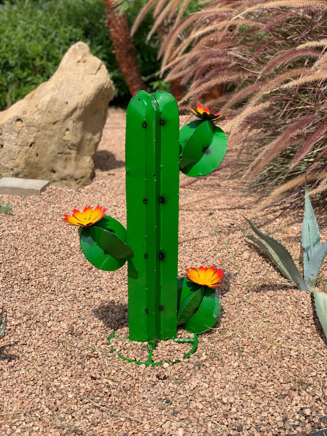 Metal Saguaro Cactus Garden Art Etsy