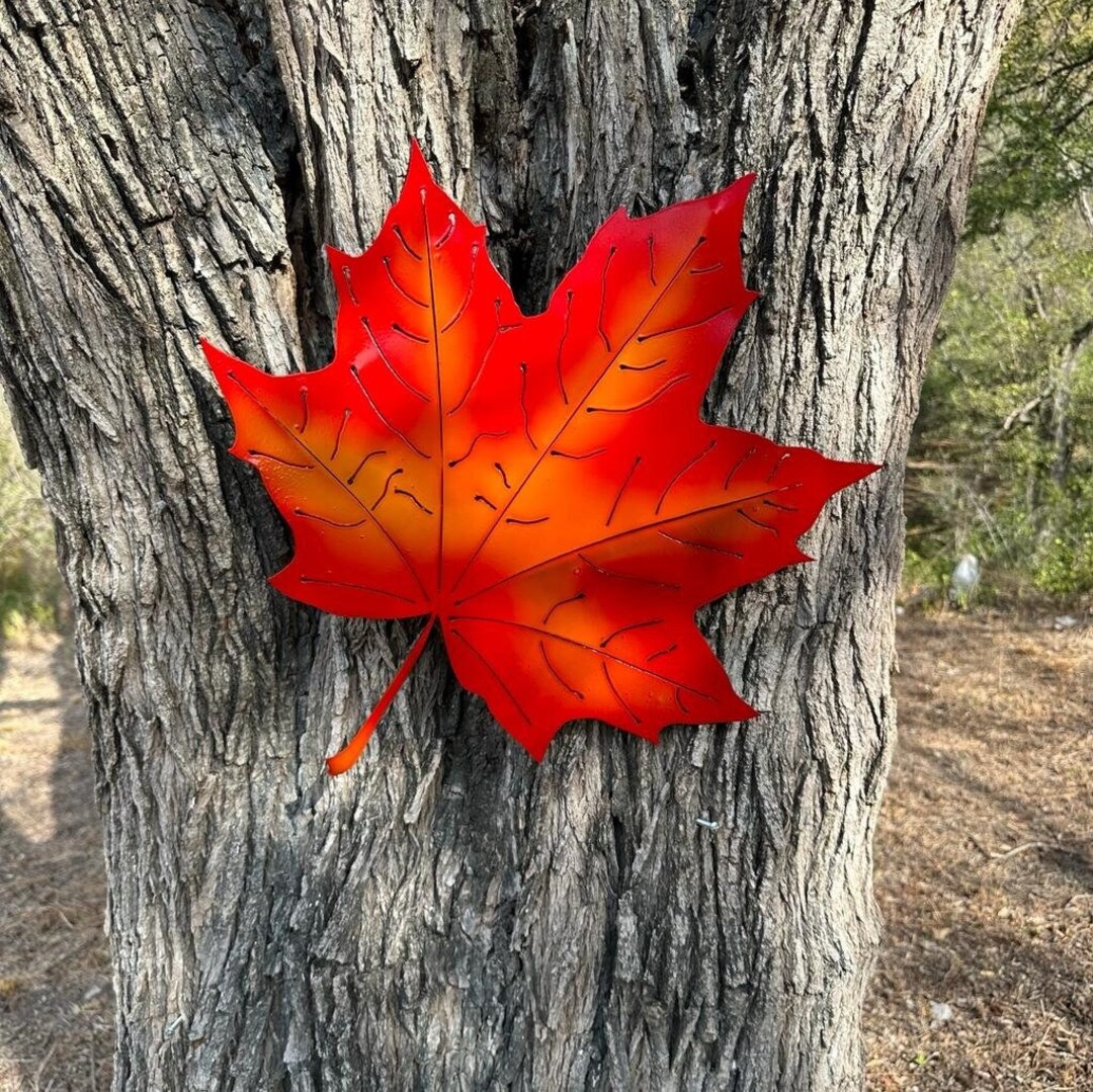 Handmade Autumn Leaves Metal Wall Decor Etsy