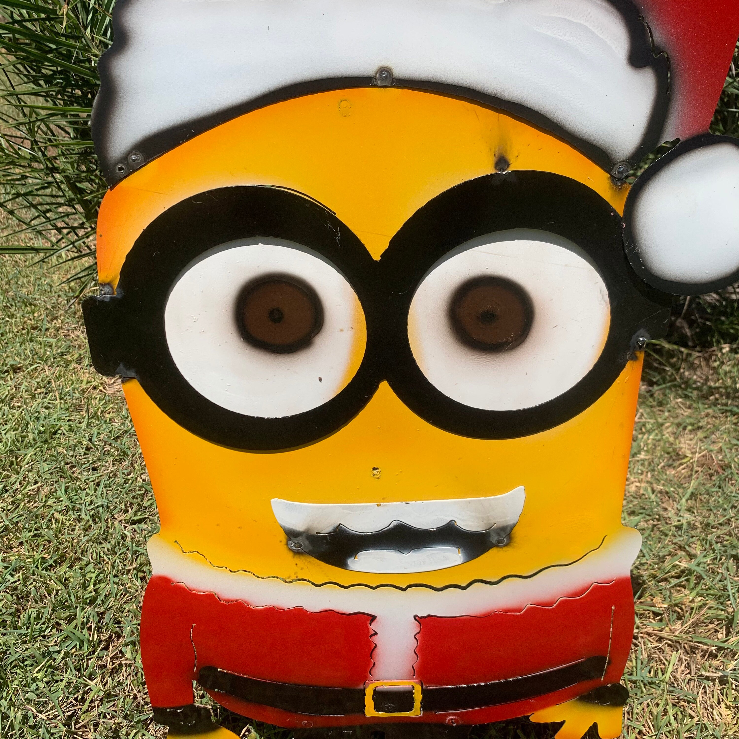 Christmas Minions Metal Yard Art Etsy