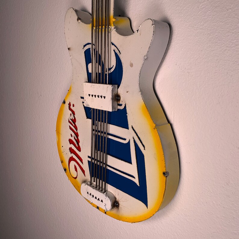Miller Lite Decorative Guitar Bar Sign Etsy