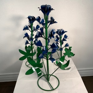 Handmade Metal Bluebonnets 23 Inches