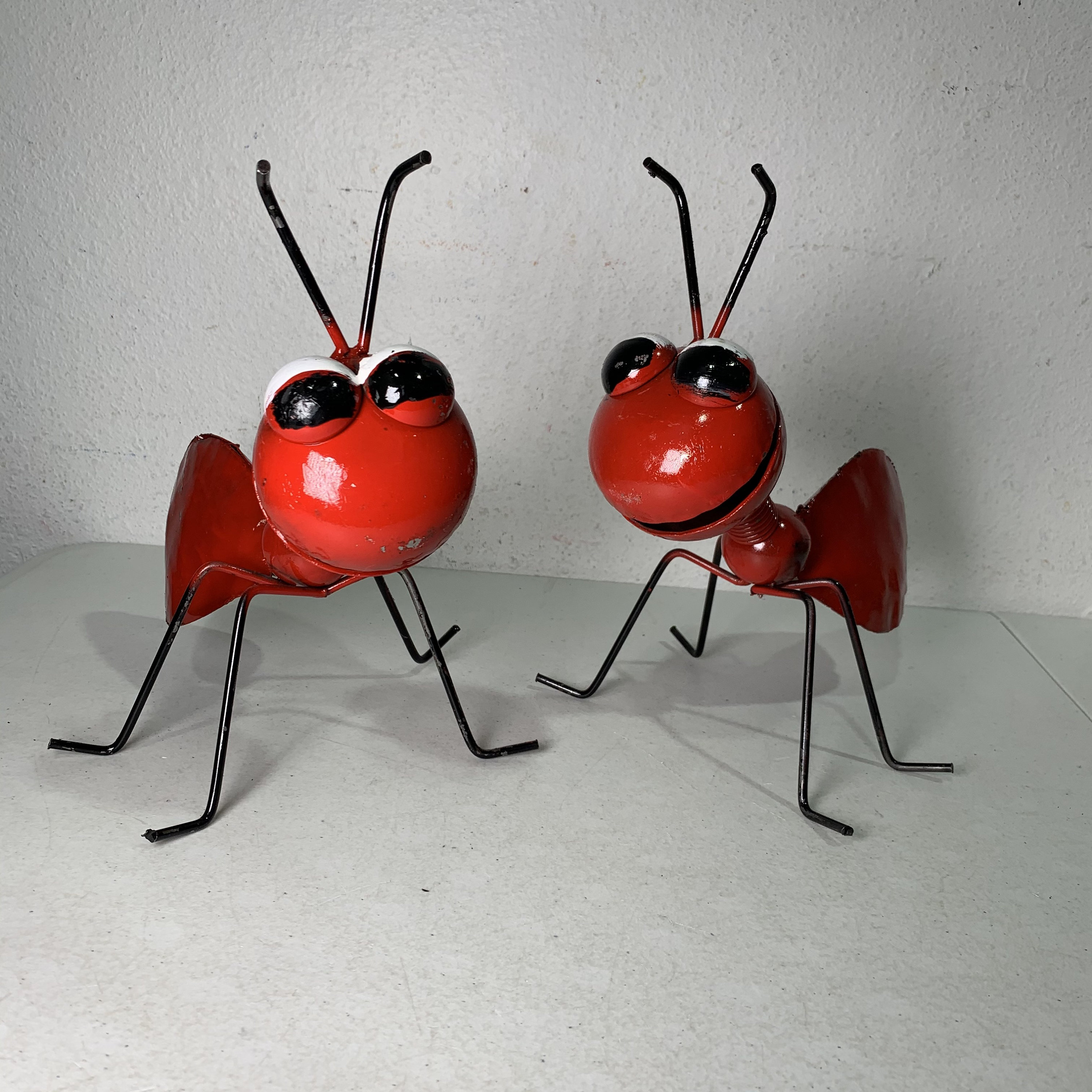 Handmade Metal Red Ant Metal Yard Art 
